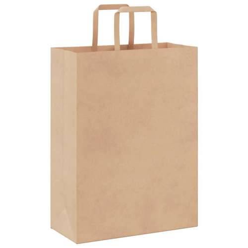 Papirnate vrećice 250 kom s ručkama smeđe 26x12x35 cm - Smeđa 26 x 12 x 35 cm 250 Cijena