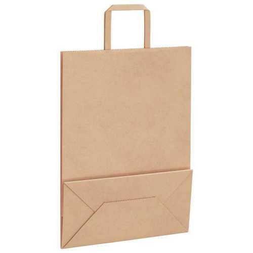 Papirnate vrećice 250 kom s ručkama smeđe 26x12x35 cm - Smeđa 26 x 12 x 35 cm 250 Cijena