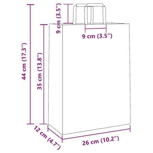 Papirnate vrećice 250 kom s ručkama smeđe 26x12x35 cm - Smeđa 26 x 12 x 35 cm 250 Cijena