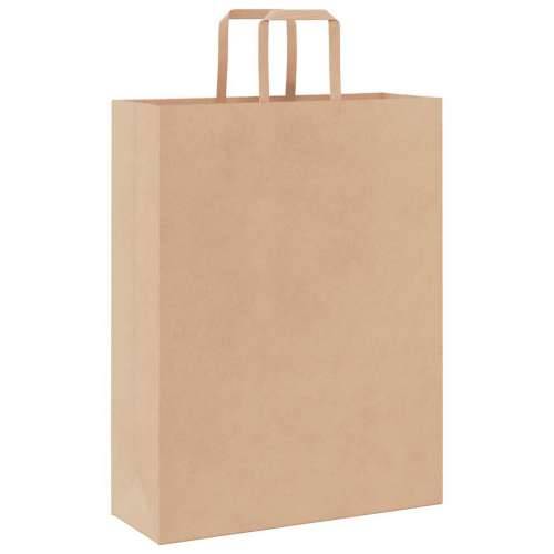 Papirnate vrećice 250 kom s ručkama smeđe 32x12x42 cm - Smeđa 32 x 12 x 42 cm 250 Cijena