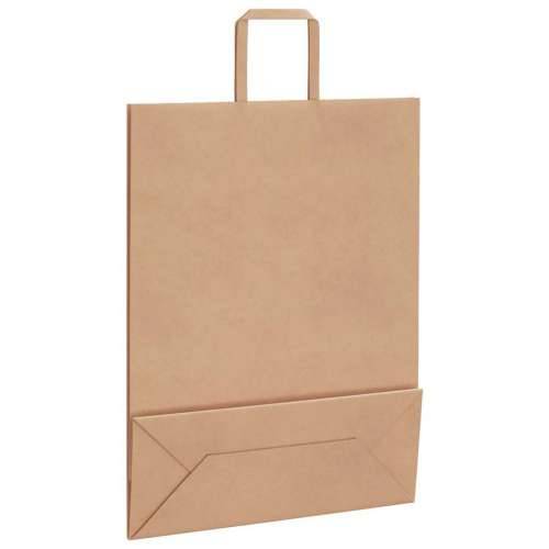 Papirnate vrećice 250 kom s ručkama smeđe 32x12x42 cm - Smeđa 32 x 12 x 42 cm 250 Cijena