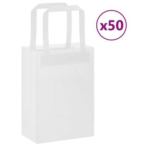 Papirnate vrećice 50 kom s ručkama bijele 15x8x21 cm - Bijela 15 x 8 x 21 cm 50 Cijena