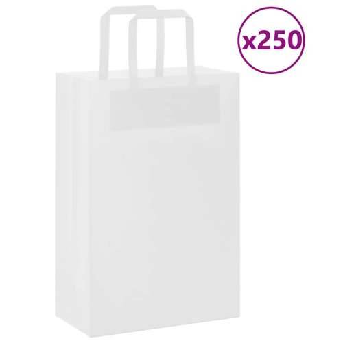 Papirnate vrećice 250 kom s ručkama bijele 21x11x31 cm - Bijela 21 x 11 x 31 cm 250 Cijena