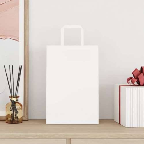 Papirnate vrećice 250 kom s ručkama bijele 21x11x31 cm - Bijela 21 x 11 x 31 cm 250 Cijena