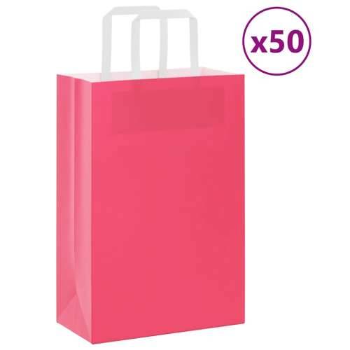 Papirnate vrećice 50 kom s ručkama ružičaste 21x11x31 cm - Ružičasta 21 x 11 x 31 cm 50 Cijena