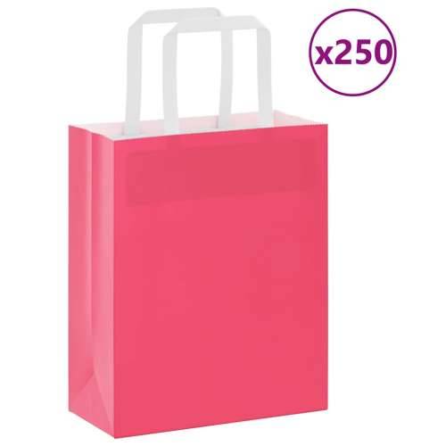 Papirnate vrećice 250 kom s ručkama ružičaste 18x8x22 cm - Ružičasta 18 x 8 x 22 cm 250 Cijena