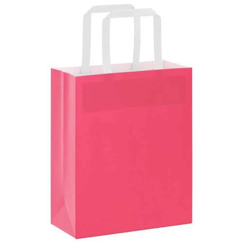 Papirnate vrećice 250 kom s ručkama ružičaste 18x8x22 cm - Ružičasta 18 x 8 x 22 cm 250 Cijena