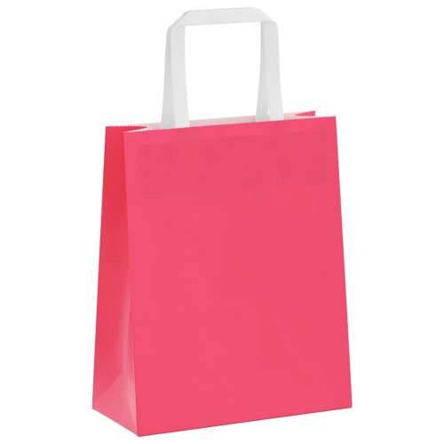 Papirnate vrećice 250 kom s ručkama ružičaste 18x8x22 cm - Ružičasta 18 x 8 x 22 cm 250 Cijena