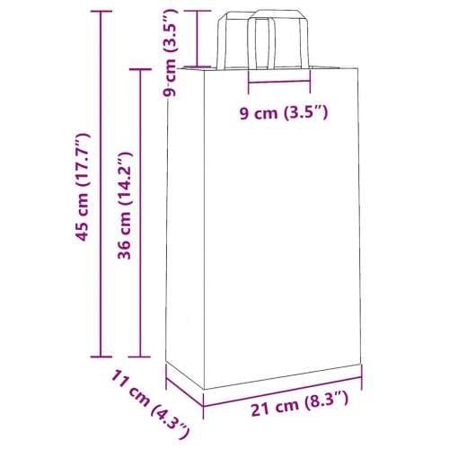 Papirnate vrećice 50 kom s ručkama plave 21x11x36 cm - Plava 21 x 11 x 36 cm 50 Cijena