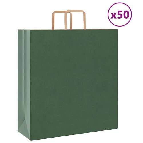 Papirnate vrećice 50 kom s ručkama zelene 45x17x48 cm - Zelena 45 x 17 x 48 cm 50 Cijena