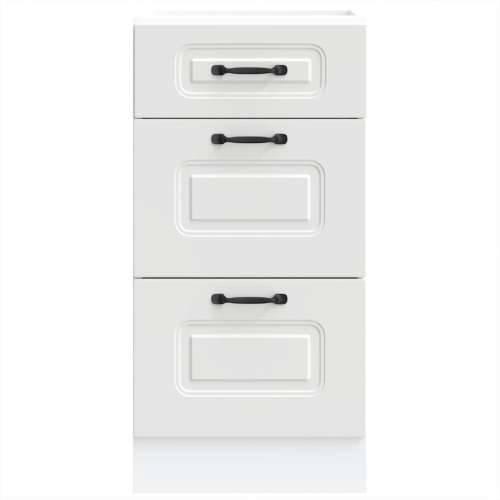 Donji kuhinjski ormarić Kalmar bijeli konstruirano drvo - Bijela 40 x 46 x 81.5 cm 1 1x bottom cabinet (3 drawers) Cijena
