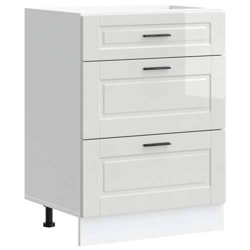 Donji kuhinjski ormarić Porto sjaj bijeli konstruirano drvo - Visoko sjajno bijela 1 1 x donji ormarić (3 ladice) 60 cm Cijena