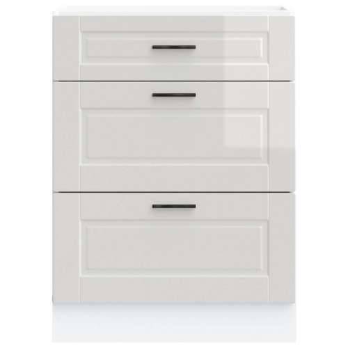 Donji kuhinjski ormarić Porto sjaj bijeli konstruirano drvo - Visoko sjajno bijela 1 1 x donji ormarić (3 ladice) 60 cm Cijena