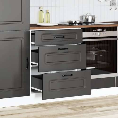 Donji kuhinjski ormarić Kalmar crni konstruirano drvo - Crna 60 x 46 x 81.5 cm 1 1x bottom cabinet (3 drawers) Cijena