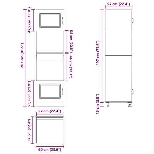 Ormari za pećnicu 2 kom Lucca staro drvo od konstruiranog drva - Staro drvo 1 2 x ormarić za pećnicu 60 cm Cijena
