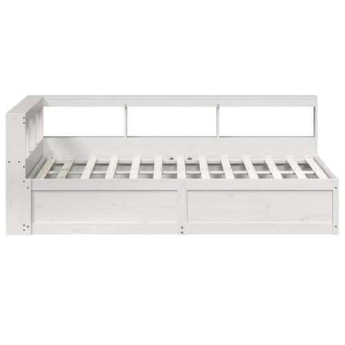 Krevet s regalom z knjige bez madraca bijeli 135x190cm borovina - Bijela 135 x 190 cm Cijena