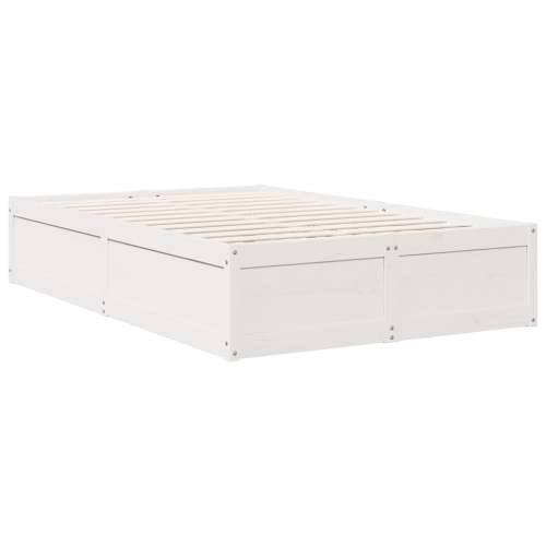Krevet s regalom z knjige bez madraca bijeli 135x190cm borovina - Bijela 135 x 190 cm Cijena