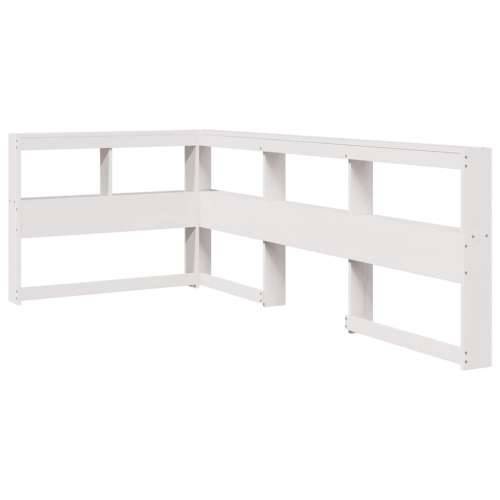 Krevet s regalom z knjige bez madraca bijeli 100x200cm borovina - Bijela 100 x 200 cm Cijena
