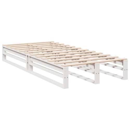 Krevet s regalom z knjige bez madraca bijeli 100x200cm borovina - Bijela 100 x 200 cm Cijena