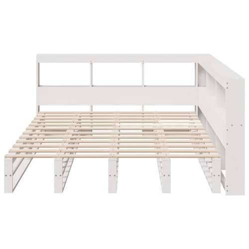 Krevet s regalom z knjige bez madraca bijeli 140x190cm borovina - Bijela 140 x 190 cm Cijena