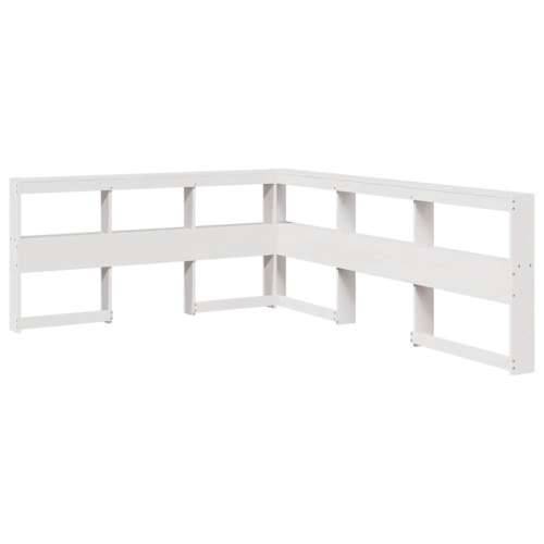 Krevet s regalom z knjige bez madraca bijeli 140x190cm borovina - Bijela 140 x 190 cm Cijena