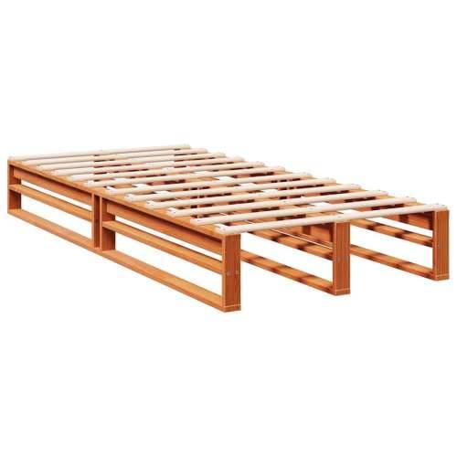 Krevet s regalom za knjige bez madraca 75 x 190 cm od borovine - Voštano smeđa 75 x 190 cm Cijena