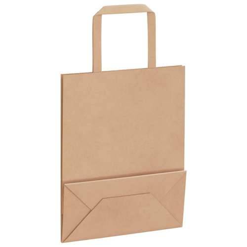 Papirnate vrećice 250 kom s ručkama smeđe 18x8x22 cm - Smeđa 18 x 8 x 22 cm 250 Cijena