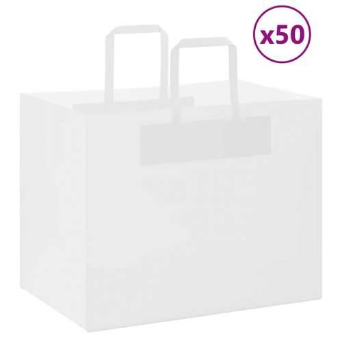 Papirnate vrećice 50 kom s ručkama bijele 32x22x24 cm - Bijela 32 x 22 x 24 cm 50 Cijena