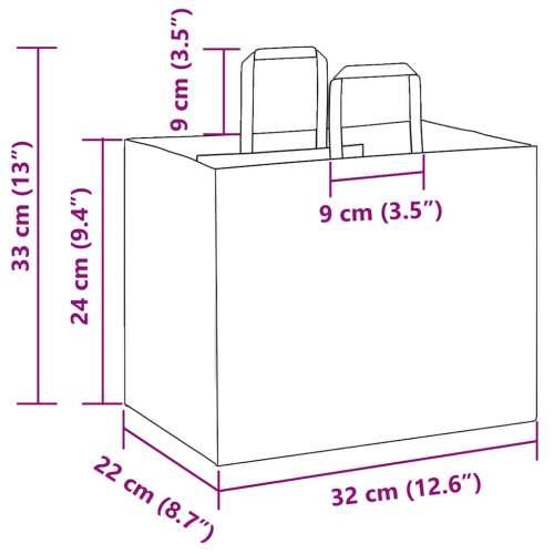 Papirnate vrećice 50 kom s ručkama bijele 32x22x24 cm - Bijela 32 x 22 x 24 cm 50 Cijena