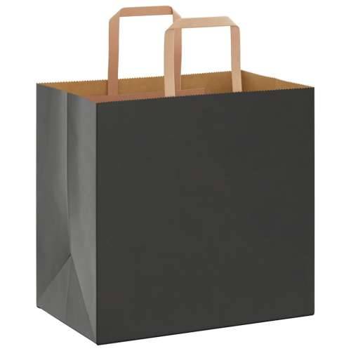 Papirnate vrećice 250 kom s ručkama crne 26x17x25 cm - Crna 26 x 17 x 25 cm 250 Cijena