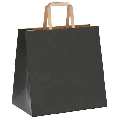 Papirnate vrećice 250 kom s ručkama crne 26x17x25 cm - Crna 26 x 17 x 25 cm 250 Cijena