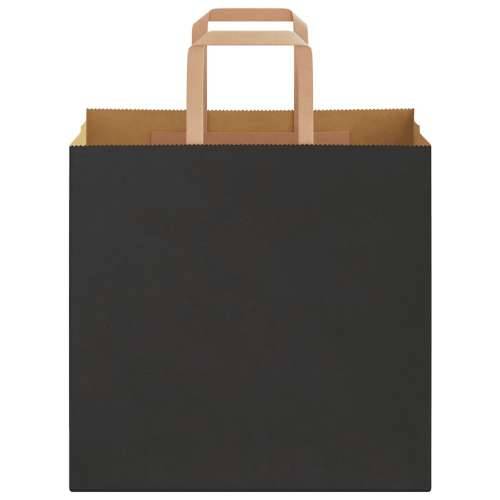 Papirnate vrećice 250 kom s ručkama crne 26x17x25 cm - Crna 26 x 17 x 25 cm 250 Cijena