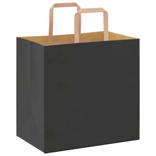 Papirnate vrećice 250 kom s ručkama crne 26x17x25 cm - Crna 26 x 17 x 25 cm 250 Cijena