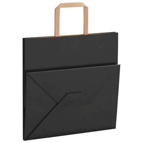 Papirnate vrećice 250 kom s ručkama crne 26x17x25 cm - Crna 26 x 17 x 25 cm 250 Cijena