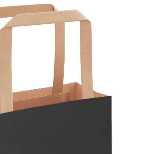 Papirnate vrećice 250 kom s ručkama crne 26x17x25 cm - Crna 26 x 17 x 25 cm 250 Cijena