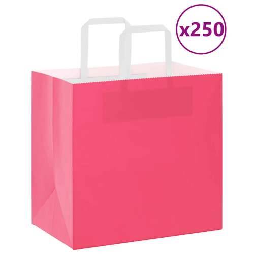 Papirnate vrećice 250 kom s ručkama ružičaste 26x17x25 cm - Ružičasta 26 x 17 x 25 cm 250 Cijena