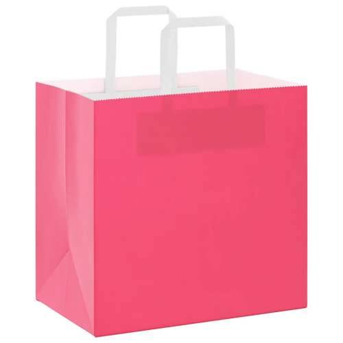Papirnate vrećice 250 kom s ručkama ružičaste 26x17x25 cm - Ružičasta 26 x 17 x 25 cm 250 Cijena