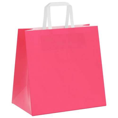 Papirnate vrećice 250 kom s ručkama ružičaste 26x17x25 cm - Ružičasta 26 x 17 x 25 cm 250 Cijena