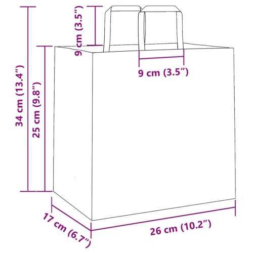 Papirnate vrećice 50 kom s ručkama crvene 26x17x25 cm - Crvena 26 x 17 x 25 cm 50 Cijena