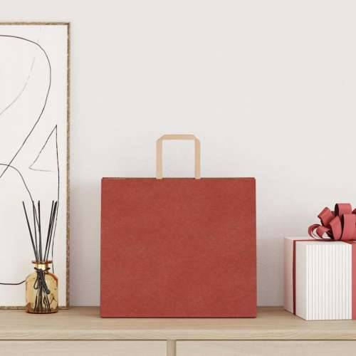 Papirnate vrećice 250 kom s ručkama crvene 32x22x28 cm - Crvena 32 x 22 x 28 cm 250 Cijena