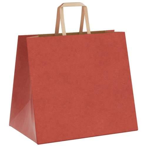 Papirnate vrećice 250 kom s ručkama crvene 32x22x28 cm - Crvena 32 x 22 x 28 cm 250 Cijena