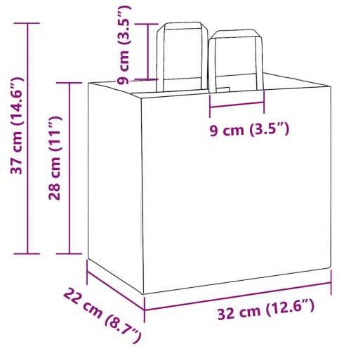 Papirnate vrećice 250 kom s ručkama crvene 32x22x28 cm - Crvena 32 x 22 x 28 cm 250 Cijena