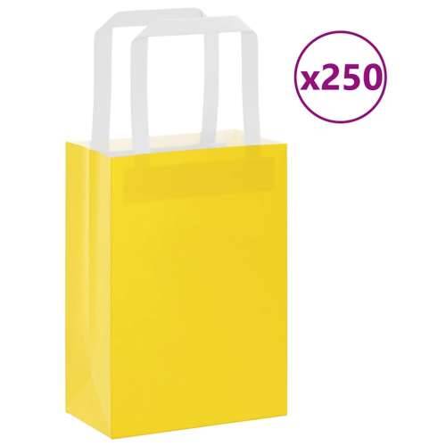 Papirnate vrećice 250 kom s ručkama žute 15x8x21 cm - Žuta 15 x 8 x 21 cm 250 Cijena