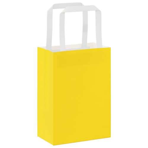 Papirnate vrećice 250 kom s ručkama žute 15x8x21 cm - Žuta 15 x 8 x 21 cm 250 Cijena