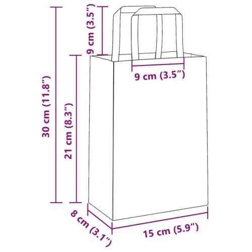 Papirnate vrećice 250 kom s ručkama žute 15x8x21 cm - Žuta 15 x 8 x 21 cm 250 Cijena