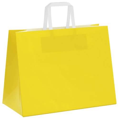 Papirnate vrećice 250 kom s ručkama žute 32x17x25 cm - Žuta 32 x 17 x 25 cm 250 Cijena