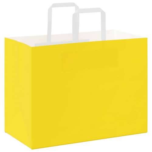 Papirnate vrećice 250 kom s ručkama žute 32x17x25 cm - Žuta 32 x 17 x 25 cm 250 Cijena