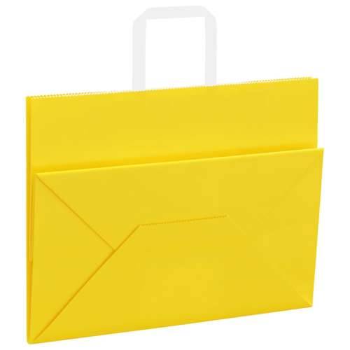 Papirnate vrećice 250 kom s ručkama žute 32x17x25 cm - Žuta 32 x 17 x 25 cm 250 Cijena