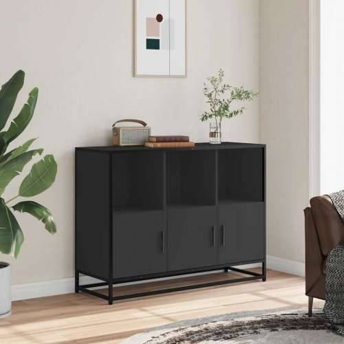 Komoda crna 100x35x76 cm od konstruiranog drva - Crna 1 Cijena