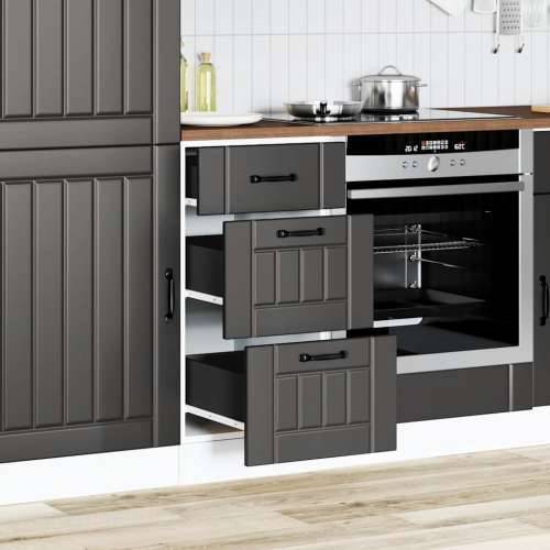 Donji kuhinjski ormarić Lucca crni konstruirano drvo - Crna 40 x 46 x 81.5 cm 1 1x bottom cabinet (3 drawers) Cijena